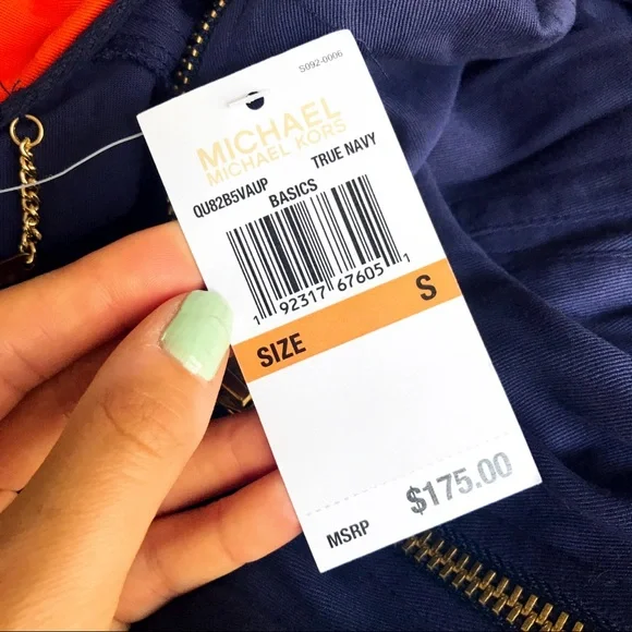 💙 MICHAEL KORS BASICS TRUE NAVY HOODIE JACKET! - Picture 11 of 16